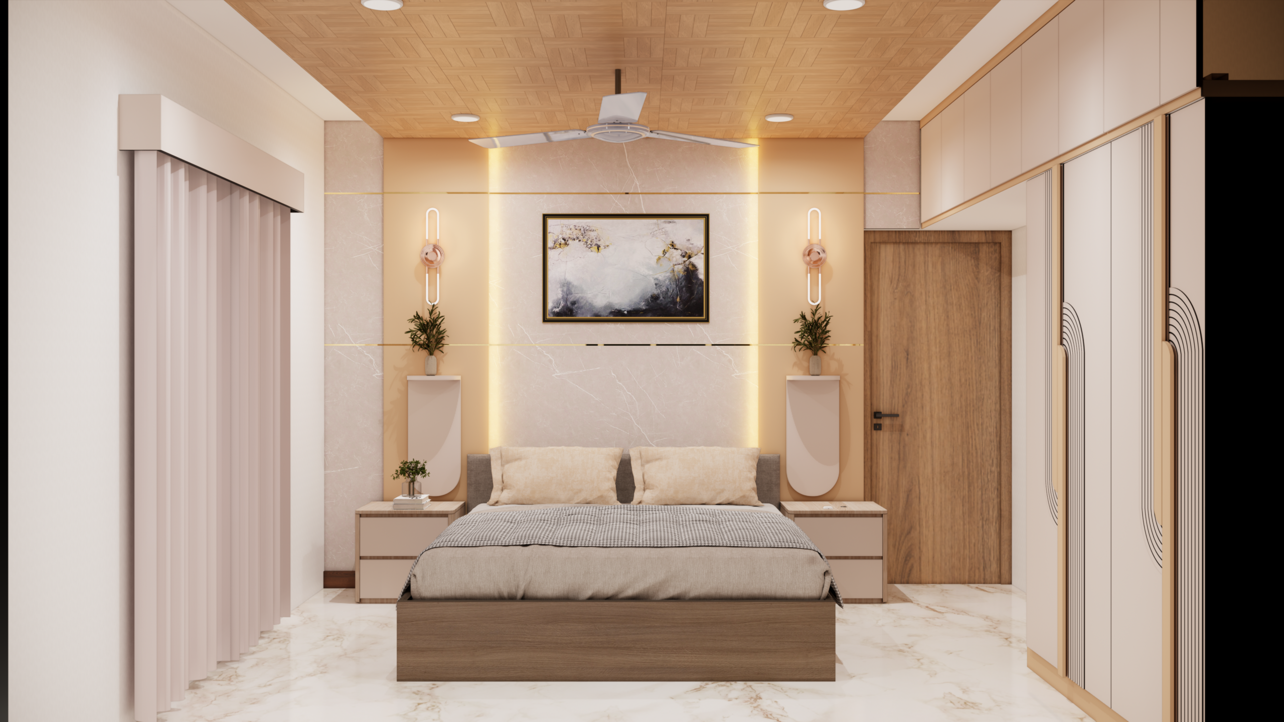 Luxury bedroom interior by Urban Vybes Interiors